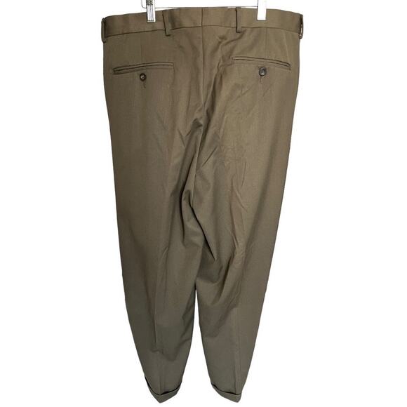Geoffrey Beene slacks light brown flat front pockets men's 36 x 29 - Picture 2 of 4